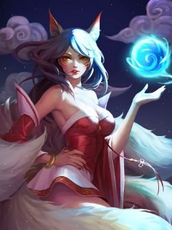 Ahri by casasak HD Wallpaper Background Fan Art Artwork League of Legends lol
