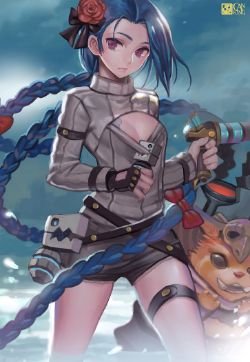 Jinx & Gnar by 空罐王 HD Wallpaper Fan Art Artwork League of Legends lol
