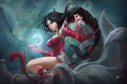 Ahri by koloromuj League of Legends Artwork HD Wallpaper lol Fan ArtFan Art Artwork