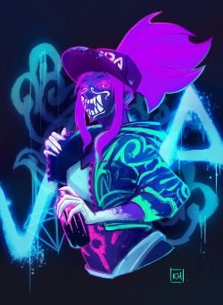 K/DA Akali by Katie Humes HD Wallpaper Background Fan Art Artwork League of Legends lol