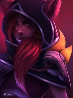 Xayah by talexior (2) HD Wallpaper Background Fan Art Artwork League of Legends lol