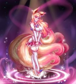 Star Guardian Ahri by jamilsc11 (2) HD Wallpaper Background Fan Art Artwork League of Legends lol