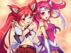 Star Guardian Jinx & Lux by chanseven HD Wallpaper Fan Art Artwork League of Legends lol