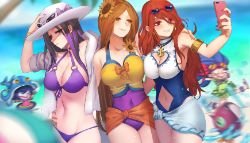Pool Party Caitlyn, Lulu, Zoe, Leona & Miss Fortune by Pd HD Wallpaper Background Fan Art Artwork League of Legends lol