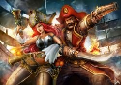 Miss Fortune & Gangplank by Gevurah-Studios HD Wallpaper Fan Art Artwork League of Legends lol