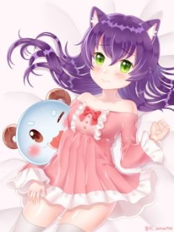 Sleepwear Lulu & Poro by Tl HD Wallpaper Fan Art Artwork League of Legends lol