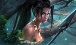 Nidalee by rossdraws HD Wallpaper Fan Artwork League of Legends lol