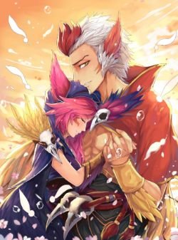 Xayah & Rakan by 爱吃咸鱼的小喵 HD Wallpaper Fan Art Artwork League of Legends lol