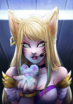 K/DA Ahri by biancaalvarenga HD Wallpaper Background Fan Art Artwork League of Legends lol
