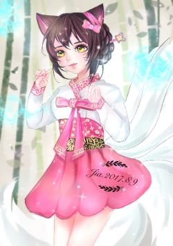 Dynasty Ahri by Pudding丶 HD Wallpaper Background Fan Art Artwork League of Legends lol