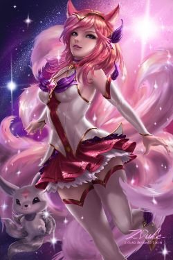 Star Guardian Ahri by Z-Duke HD Wallpaper Background Fan Art Artwork League of Legends lol