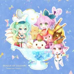 Chibi Lulu, Poppy & Tristana by いおりす HD Wallpaper Fan Artwork League of Legends lol