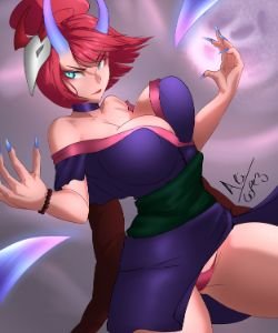 Blood Moon Evelynn by ArielLopez550 HD 4k Wallpaper Background Fan Art Artwork League of Legends lol