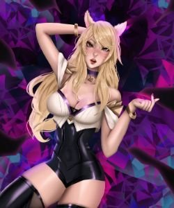 K/DA Ahri by Lyrara HD 4k Wallpaper Background Fan Art Artwork League of Legends lol
