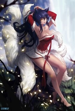 Ahri by Dixneuf League of Legends Artwork HD Wallpaper lol (2) Fan ArtFan Art Artwork