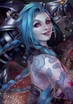 Jinx by Skyzocat HD Wallpaper Fan Art Artwork League of Legends lol