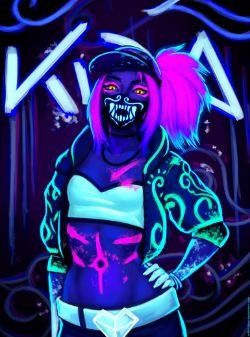 K/DA Akali by Artist-LaiNa HD Wallpaper Background Fan Art Artwork League of Legends lol