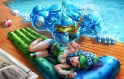 Arcade Riven & Pool Party Zac by Naivascha (2) HD Wallpaper Fan Art Artwork League of Legends lol