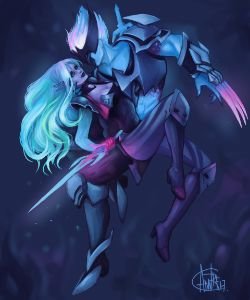 Death Sworn Katarina & Zed by ann_trf HD Wallpaper Background Fan Art Artwork League of Legends lol