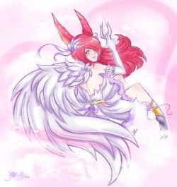 Sweet Celestial Xayah by jamilsc11 HD Wallpaper Background Fan Art Artwork League of Legends lol