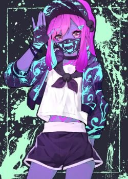 K/DA Akali by EKTA (2) HD Wallpaper Background Fan Art Artwork League of Legends lol