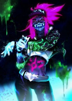 K/DA Akali by Totemos HD 4k Wallpaper Background Fan Art Artwork League of Legends lol