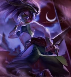 Akali by Lera P HD Wallpaper Background Fan Art Artwork League of Legends lol