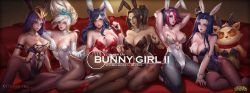 Battle Bunny LeBlanc, Janna, Ahri, Nidalee, Fiora, Caitlyn & Teemo by citemer HD Wallpaper Fan Art Artwork League of Legends lol HD Wallpaper League of Legends Fan Art