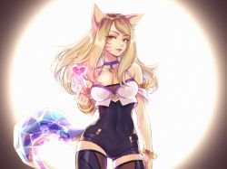 K/DA Ahri by 坦々めお 雲呑めお HD Wallpaper Background Fan Art Artwork League of Legends lol