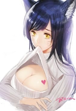 Ahri by bibico (3) HD Wallpaper Fan Art Artwork League of Legends lol