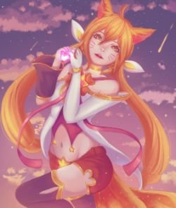Star Guardian Ahri by Michitoki HD Wallpaper Background Fan Art Artwork League of Legends lol