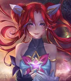 Star Guardian Jinx by Gtunver HD Wallpaper Background Fan Art Artwork League of Legends lol