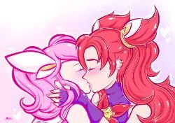 Star Guardian Lux kissing Jinx by JamilSC11 HD Wallpaper Background Fan Art Artwork League of Legends lol
