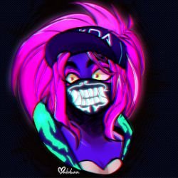 K/DA Akali by vashperado HD Wallpaper Background Fan Art Artwork League of Legends lol