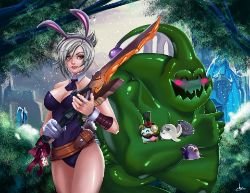 Battle Bunny Riven & Zac by CMorilla HD Wallpaper Fan Art Artwork League of Legends lol