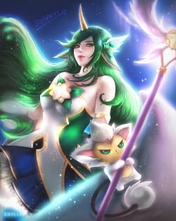 Star Guardian Soraka by Xhilia7 HD Wallpaper Background Fan Art Artwork League of Legends lol
