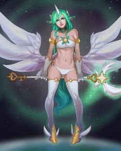 Sexy Star Guardian Soraka by nesoun HD Wallpaper Background Fan Art Artwork League of Legends lol