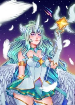Star Guardian Soraka by Leïla Essafi HD Wallpaper Background Fan Art Artwork League of Legends lol