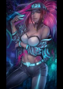 K/DA Akali by asdj HD Wallpaper Background Fan Art Artwork League of Legends lol