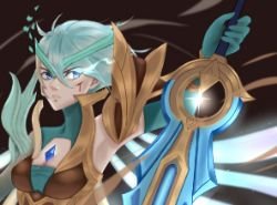 Dawnbringer Riven by --一只瑞-- HD Wallpaper Background Fan Art Artwork League of Legends lol