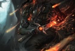 Nightbringer Yasuo by 好喝不过矿泉水 HD Wallpaper Background Fan Art Artwork League of Legends lol (2)