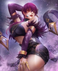 K/DA Evelynn by 風の行者 HD Wallpaper Background Fan Art Artwork League of Legends lol