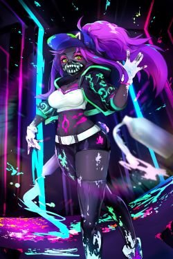 K/DA Akali by 젤비델카 HD Wallpaper Background Fan Art Artwork League of Legends lol
