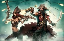 Ganglpank & Miss Fortune by ningyee7 HD Wallpaper Fan Art Artwork League of Legends lol