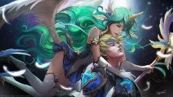 Star Guardian Soraka & Ezreal by mikurei26 HD Wallpaper Background Fan Art Artwork League of Legends lol