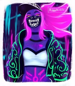 K/DA Akali by MuzenikMaya HD Wallpaper Background Fan Art Artwork League of Legends lol
