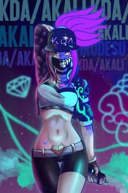 K/DA Akali by irodesu HD Wallpaper Background Fan Art Artwork League of Legends lol