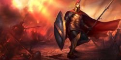 Myrmidon Pantheon Splash Art HD 4k Wallpaper Background Official Art Artwork League of Legends lol