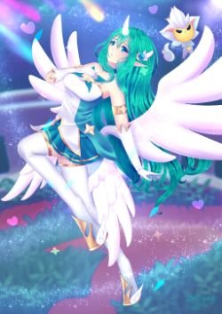 Star Guardian Soraka by Ayiori-Kai HD Wallpaper Background Fan Art Artwork League of Legends lol