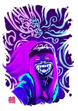 K/DA Akali by Niño Gales HD Wallpaper Background Fan Art Artwork League of Legends lol